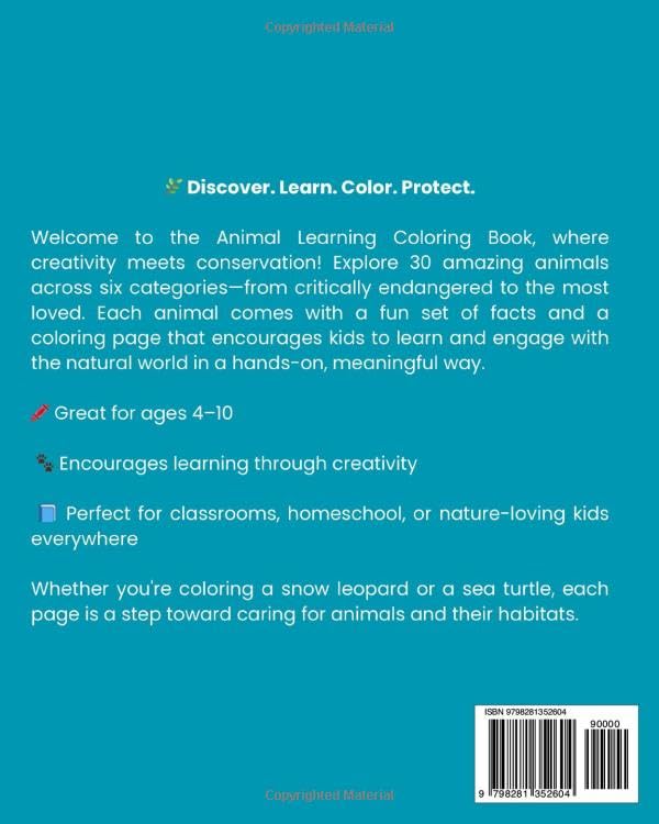Color & Learn Amazing Animals (An Endangered Animals Series Book)